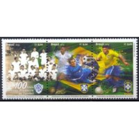 SB3370MS-SE-TENANT CENTENÁRIO DA SELEÇÃO BRASILEIRA DE FUTEBOL - 2014 - MINT
