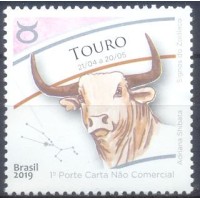 SB3815M-SELO SIGNOS DO ZODÍACO, TOURO - 2019 - MINT