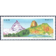 SB3875M-SELO RELAÇÕES DIPLOMÁTICAS BRASIL - SUÍÇA - 2019 - MINT