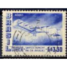 SBA081U-SELO AÉREO EXPOSIÇÃO FILATÉLICA ANO SANTOS DUMONT, 3,30 - 1956 - U