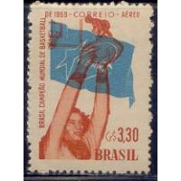 SBA087M-SELO AÉREO BRASIL CAMPEÃO MUNDIAL DE BASQUETEBOL - 1959 - MINT SBA087M-SELO AÉREO BRASIL CAMPEÃO MUNDIAL DE BASQUETEBOL - 1959 - MINT