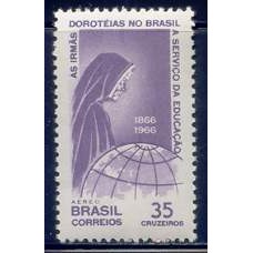 SBA107M-SELO AÉREO CENTENÁRIO DA CONGREGAÇÃO DAS IRMÃS DOROTEIAS NO BRASIL - 1966 - MINT
