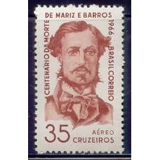 SBA109N-SELO AÉREO 100 ANOS DA MORTE DO ALMIRANTE MARIZ E BARROS - 1966 - N