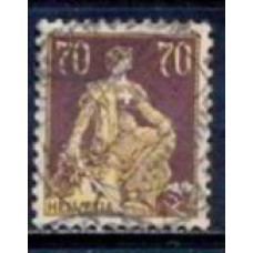 SUI0125U-SELO HELVETIA, 70C - SUÍÇA - 1907/17 - U