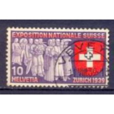 SUI0320UA-SELO EXPOSIÇÃO NACIONAL DE ZURIQUE - LEGENDA EXPOSITION NATIONALE SUISSE, 10C - SUÍÇA - 1939 - U