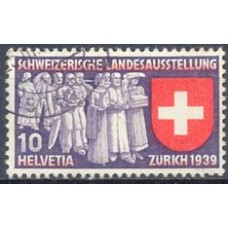 SUI0326UA-SELO EXPOSIÇÃO NACIONAL DE ZURIQUE - LEGENDA SCHWEIZERISCHE LANDESAUSSTELLUNG, 10C - SUÍÇA - 1939 - U