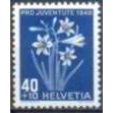 SUI0470N-SELO PRÓ JUVENTUDE - FLORES, 40C - SUÍÇA - 1948 - N
