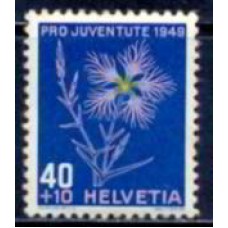 SUI0496M-SELO PRÓ JUVENTUDE - FLORES, 40C - SUÍÇA - 1949 - MINT