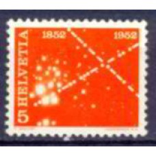 SUI0517NA-SELO CENTENÁRIO DO SERVIÇO DE TELECOMUNICAÇÕES, 5C - SUÍÇA - 1952 - N