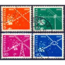 SUI0517U-SÉRIE CENTENÁRIO DO SERVIÇO DE TELECOMUNICAÇÕES - SUÍÇA - 1952 - U