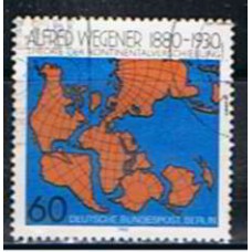 ABE0577U-SELO 100º ANIVERSÁRIO DE NASCIMENTO DO GEOFÍSICO ALFRED WEGENER - ALEMANHA BERLIN - 1980 - U