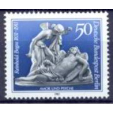 ABE0608M-SELO 150º ANIVERSÁRIO DE NASCIMENTO DO ESCULTOR REINHOLD BEGAS - ALEMANHA BERLIN - 1981 - MINT