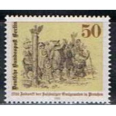 ABE0628M-SELO 150º ANIVERSÁRIO DA CHEGADA DOS IMIGRANTES SALSBURGUENSES NA PRÚSSIA - ALEMANHA BERLIN - 1982 - MINT