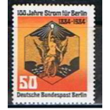ABE0681N-SELO CENTENÁRIO DA ALIMENTAÇÃO ELÉTRICA DE BERLIN - ALEMANHA BERLIN - 1984 - N