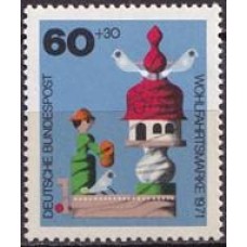 ALF0554M-SELO PRÓ BENEFICÊNCIA - BRINQUEDOS DE MADEIRA, 60P - ALEMANHA FEDERAL - 1971 - MINT