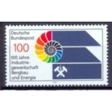 ALF1268M-SELO CENTENÁRIO DO SINDICATO DOS TRABALHADORES DA INDÚSTRIA MINERAL E ENERGÉTICA - ALEMANHA FEDERAL - 1989 - MINT