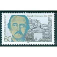 ALF1312M-SELO CENTENÁRIO DA MORTE DE HEINRICH SCHLIEMANN - ALEMANHA FEDERAL - 1990 - MINT