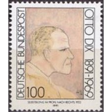 ALF1405M-SELO CENTENÁRIO DE NASCIMENTO DO PINTOR OTTO DIX, 100P - ALEMANHA FEDERAL - 1991 - MINT