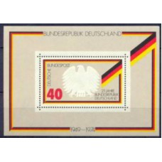 ALFB009M-BLOCO 25º ANIVERSÁRIO DA REPÚBLICA FEDERAL - ALEMANHA FEDERAL - 1974 - MINT