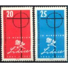 ALO0604N-SÉRIE 20º ANIVERSÁRIO DA DESTRUIÇÃO DE LÍDICE - ALEMANHA ORIENTAL - 1962 - N
