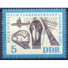 ALO0629M-SELO 10º ANIVERSÁRIO DA ESCOLA SUPERIOR DE COMUNICAÇÕES FRIEDRICHT LIST - ALEMANHA ORIENTAL - 1962 - MINT