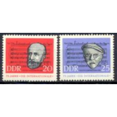 ALO0671N-SÉRIE 75º ANIVERSÁRIO DO HINO 'A INTERNACIONAL' - ALEMANHA ORIENTAL - 1963 - N