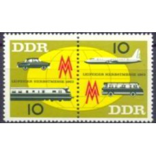 ALO0677MA-SE-TENANT FEIRA DE OUTONO DE LEIPZIG - ALEMANHA ORIENTAL - 1963 - MINT