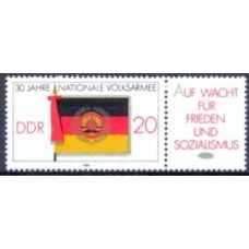 ALO2625N-SELO 30º ANIVERSÁRIO DO EXÉRCITO NACIONAL POPULAR - ALEMANHA ORIENTAL - 1986 - N