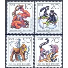 ALO2641N-SÉRIE 125º ANIVERSÁRIO DO ZOOLÓGICO DE DRESDEN - ALEMANHA ORIENTAL - 1986 - N