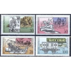 ALO2957M-SÉRIE 500º ANIVERSÁRIO DAS RELAÇÕES POSTAIS INTERNACIONAIS NA EUROPA II - ALEMANHA ORIENTAL - 1990 - MINT