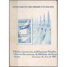 FO0022.08-FOLHINHA OFICIAL 3ª EXPOSIÇÃO FILATÉLICA E 1º ENCONTRO PANAMERICANO DE FILATELISTAS DAS FORÇAS ARMADAS - 1965 - FERRUGEM ACENTUADA