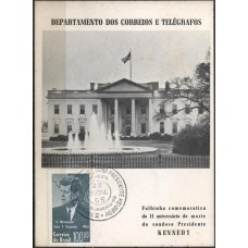 FO0023.05-FOLHINHA OFICIAL 2º ANIVERSÁRIO DA MORTE DE JOHN F. KENNEDY - 1965 - CBC RIO DE JANEIRO - COM FERRUGEM
