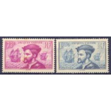 FRA0296N-SÉRIE 4º CENTENÁRIO DA CHEGADA DE JACQUES CARTIER AO CANADÁ - FRANÇA - 1934 - N