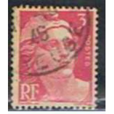 FRA0716UA-SELO MARIANE GANDON, 3F ROSA AVERMELHADO - FRANÇA - 1945/47 - U