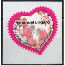 FRAZ0266M-SELO SÃO VALENTIM - CORAÇÃO EMANUEL UNGARO, TVP 50G - AUTOADESIVO - FRANÇA - 2009 - MINT