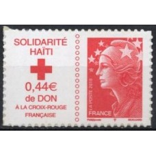 FRAZ0388M-SELO SOLIDARIEDADE AO HAITI - AUTOADESIVO - FRANÇA - 2010 - MINT