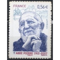 FRAZ0389M-SELO PADRE ABBÉ PIERRE - AUTOADESIVO - FRANÇA - 2010 - MINT