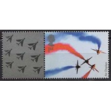 GRB3036MA-SELO CEM ANOS DE EXIBIÇÕES AÉREAS - COM VINHETA - GRÃ-BRETANHA - 2008 - MINT