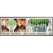 GRE1611NS-SE-TENANT SÉRIE EUROPA - PROTEÇÃO À NATUREZA E MEIO AMBIENTE - GRÉCIA - 1986 - N