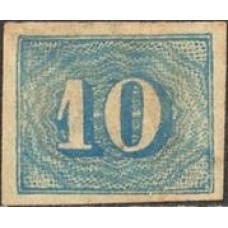 IM0019U.12-SELO COLORIDO 10 RÉIS - 1854 - U