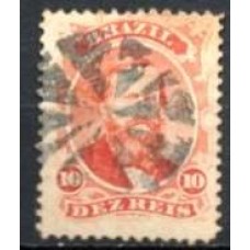 IM0023U.04-SELO DOM PEDRO II DENTEADO, 10 RÉIS VERMELHO - 1866 - U