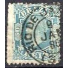 IM0048U.04-SELO DOM PEDRO II CABEÇA PEQUENA, 50 RÉIS - 1881 - U - PEQUENO CORTE NA BORDA DIREITA
