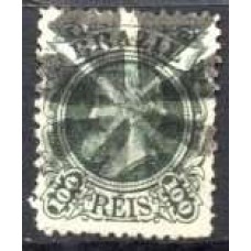IM0049U.03-SELO DOM PEDRO II CABEÇA PEQUENA, 100 RÉIS - 1881 - U - FURO QUASE IMPERCEPTÍVEL NO MEIO DO SELO