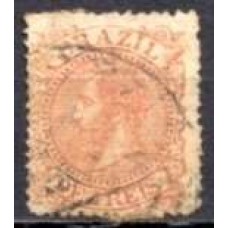 IM0052U.02-SELO DOM PEDRO II CABEÇA GRANDE, 10 RÉIS LARANJA - 1885 - U