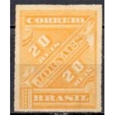 JO0002N.02-SELO JORNAIS CIFRAS OBLÍQUAS, 20 RÉIS - 1889 - N