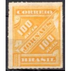 JO0004N.02-SELO JORNAIS CIFRAS OBLÍQUAS, 100 RÉIS - 1889 - N