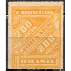 JO0005N.02-SELO JORNAIS CIFRAS OBLÍQUAS, 200 RÉIS - 1889 - N