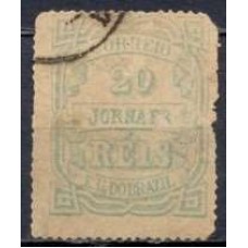 JO0020U.01-SELO JORNAIS CIFRA HORIZONTAL, 20 RÉIS - 1890 - U