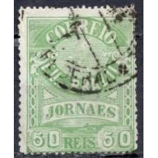 JO0024UB.04-SELO JORNAIS CRUZEIRO DO SUL DENTEAÇÃO 11-1,5X13-14, 50 RÉIS - 1890 - U