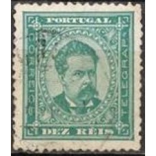 POR0057UB.01-SELO LUÍS 1º, 10R DENTEAÇÃO 12 1/2 - PORTUGAL - 1882/87 - U